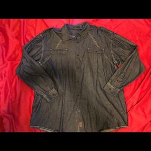 BIG & TALL SEAN JOHN TAILORED FIT LONG SLEEVE DENIM SHIRT